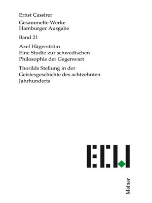 cover image of Axel Hägerström. Eine Studie zur schwedischen Philosophie der Gegenwart